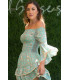 VESTIDO FRUNCE TURQUESA SUNSET AND MOON