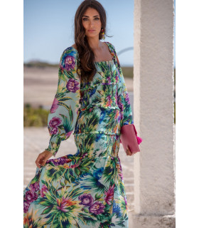 VESTIDO FIORI ELASTIC SUNSET & MOON
