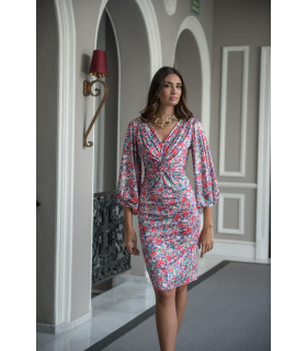 VESTIDO ACUARELA GLOBO CORAL KAHYRA