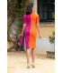 Vestido Dry Fucsia Y Naranja Káhyra