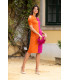 Vestido Dry Fucsia Y Naranja Káhyra