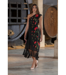 Vestido Claveles De Feria Negro Káhyra