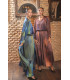Conjunto Canela Kurta Verde Azul Káhyra