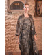 Conjunto Cúrcuma Kurta Negro Paisaje