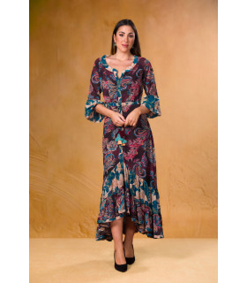 VESTIDO MUSA HORNAMENTO AZUL KAHYRA
