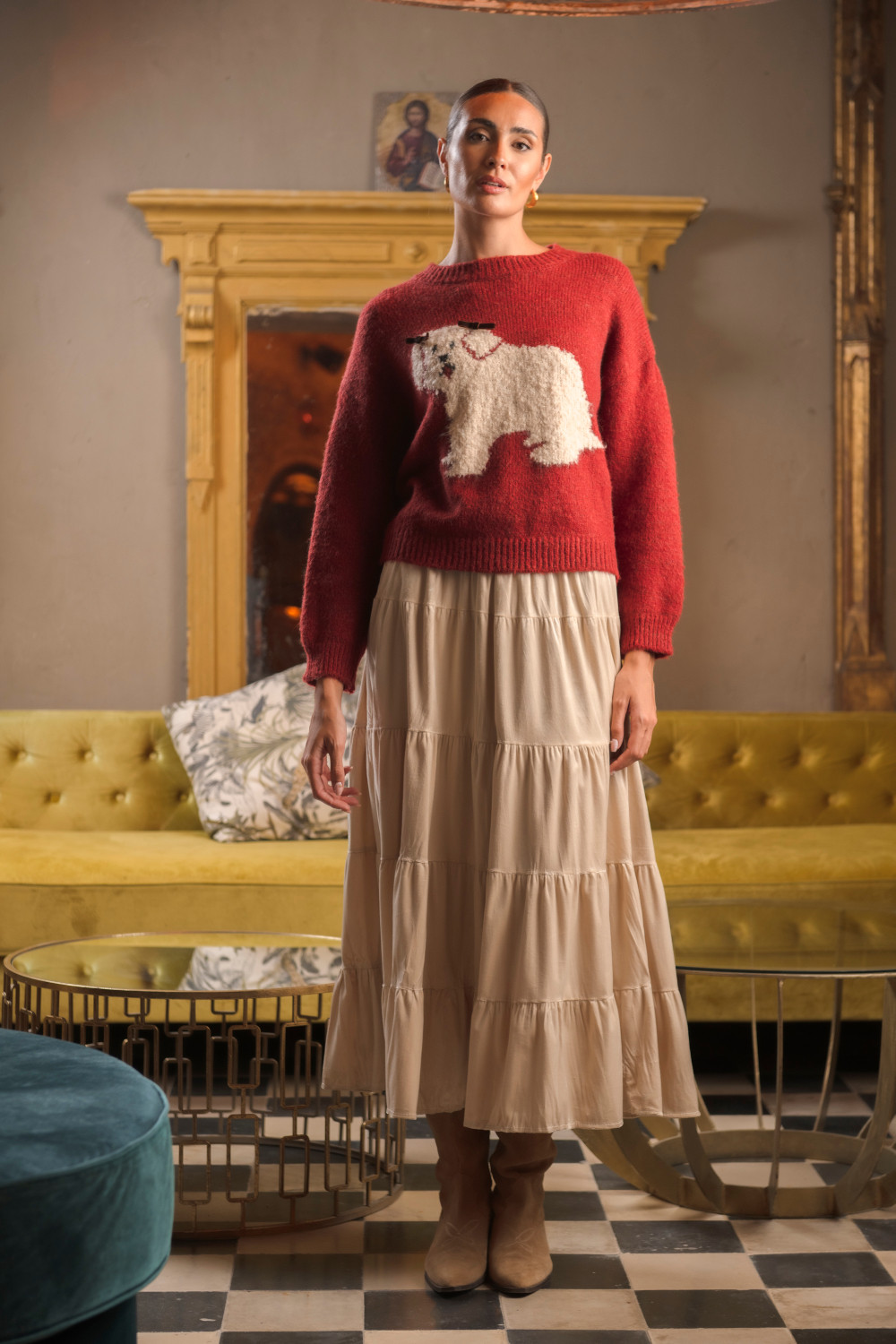 Falda Melocotón Beige Káhyra