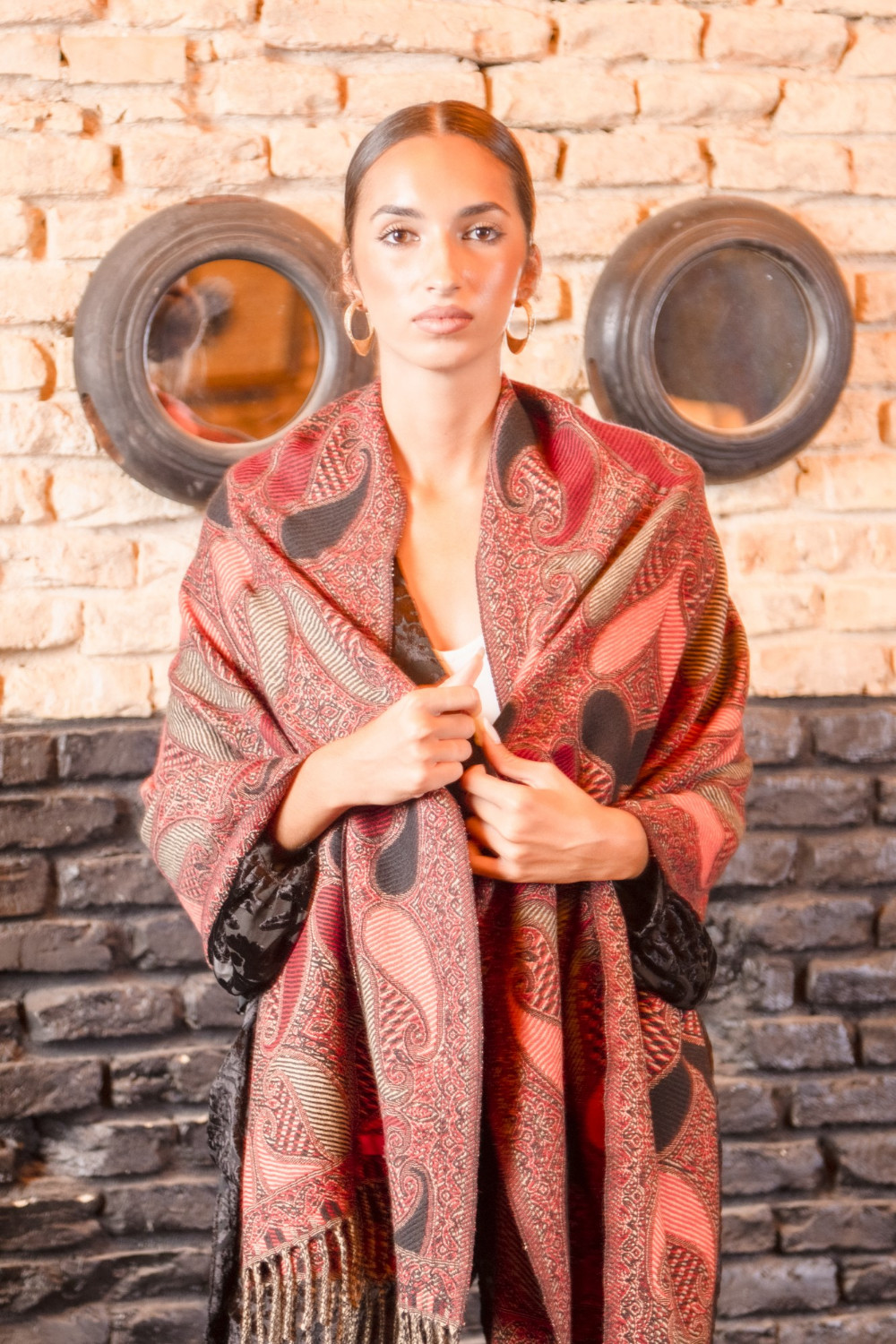 Pashmina Tánger Rojo Káhyra