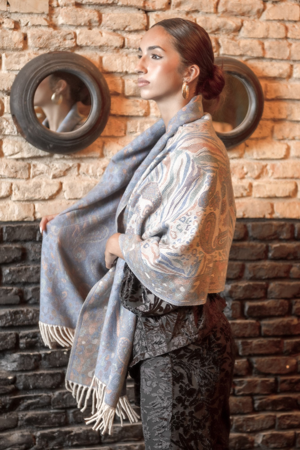 Pashmina Cachemir Celeste Káhyra