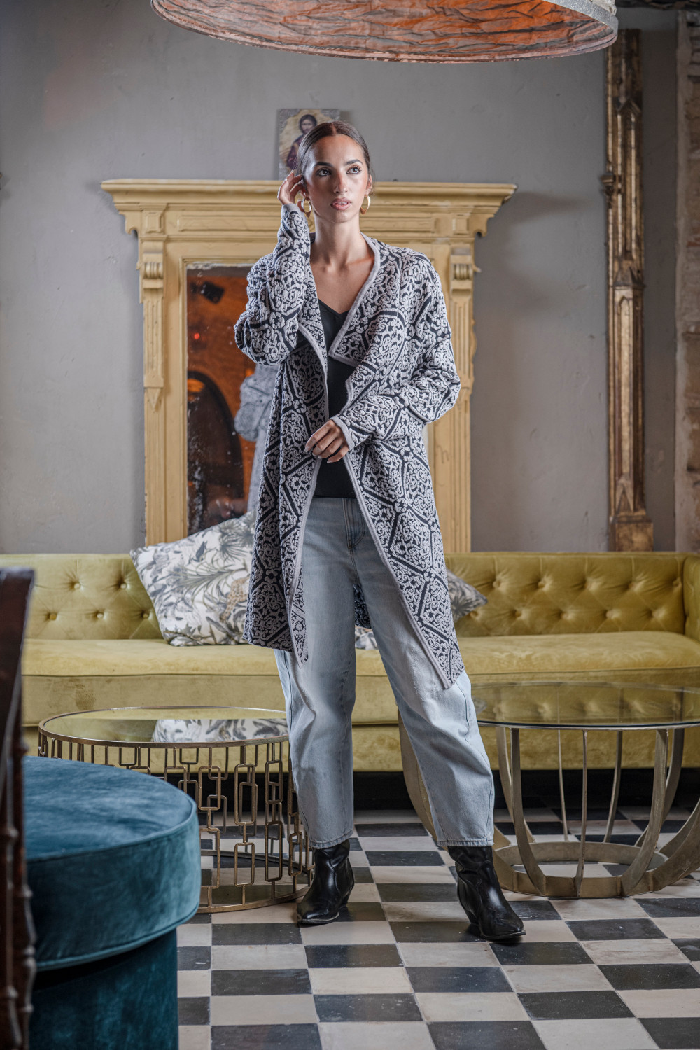 Abrigo Cayena Azul Y Gris Káhyra