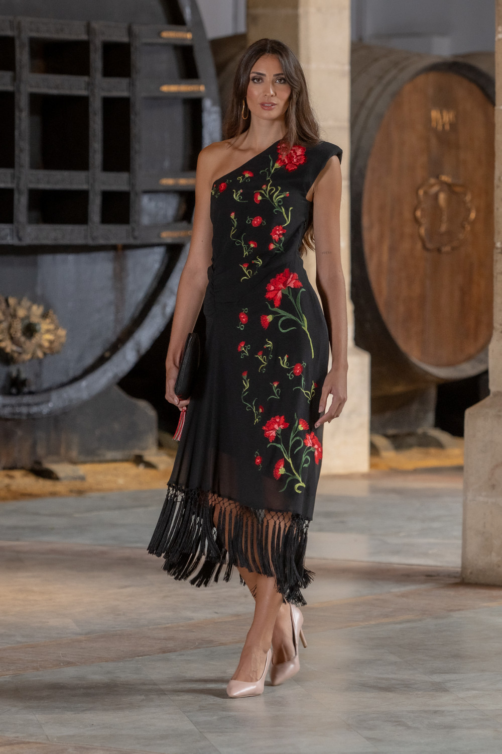 Vestido Claveles De Feria Negro Káhyra