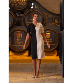 Vestido Dry Blanco Y Negro Káhyra