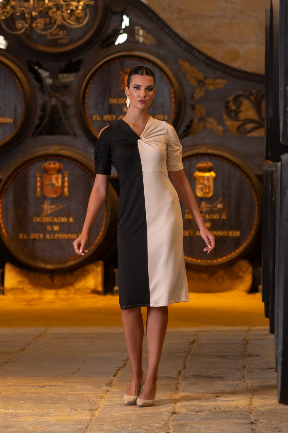 Vestido Dry Blanco Y Negro Káhyra