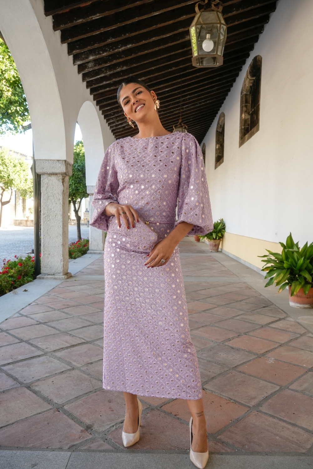 Falda Cristal lila Kahyra