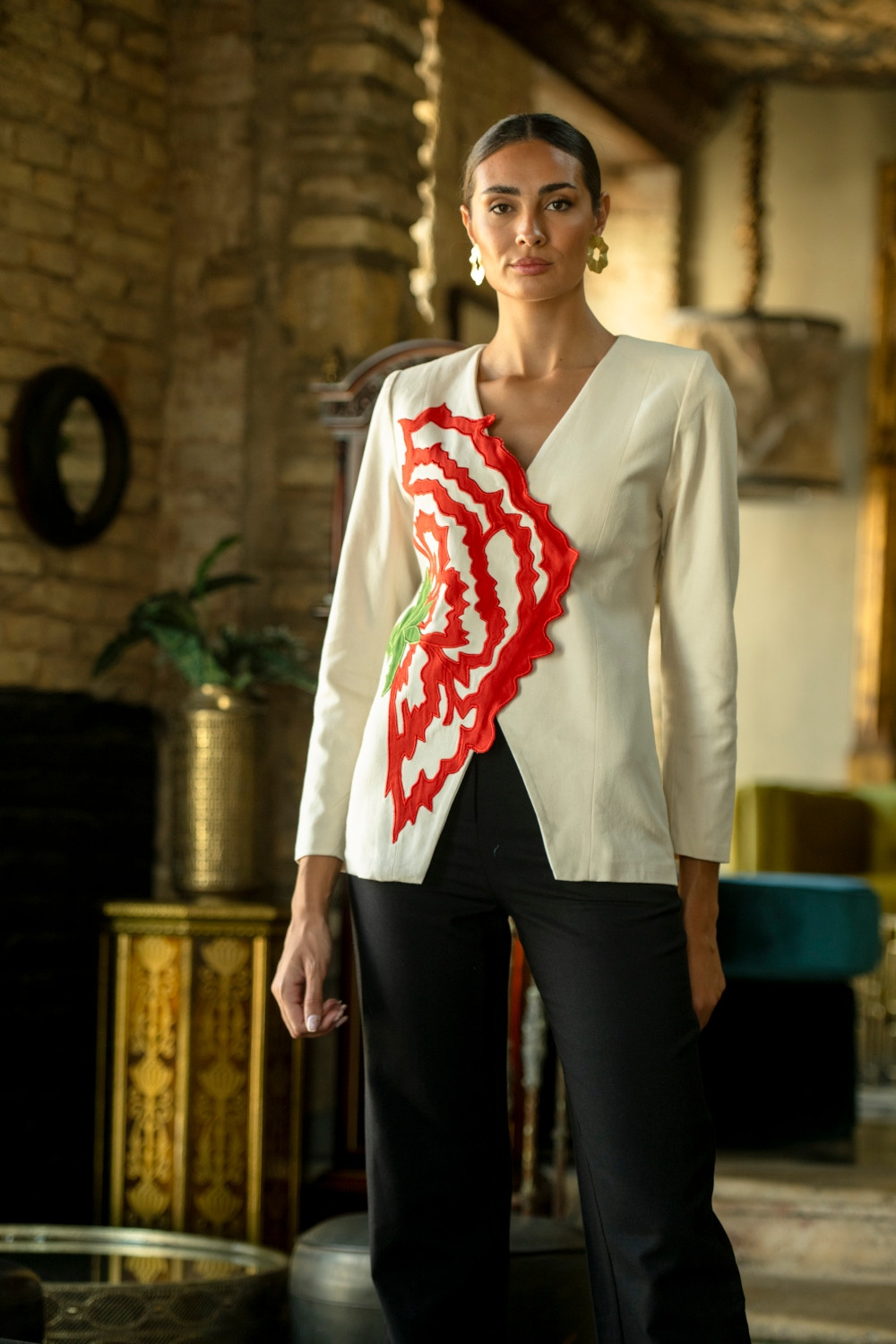 Chaqueta clavellina marfirojo Káhyra