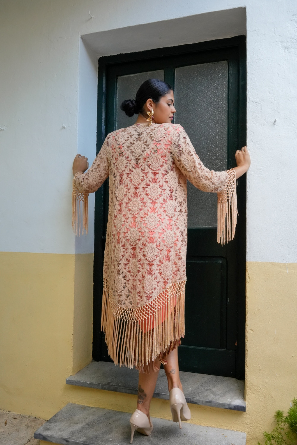 Chaqueta Saeta beige Káhyra