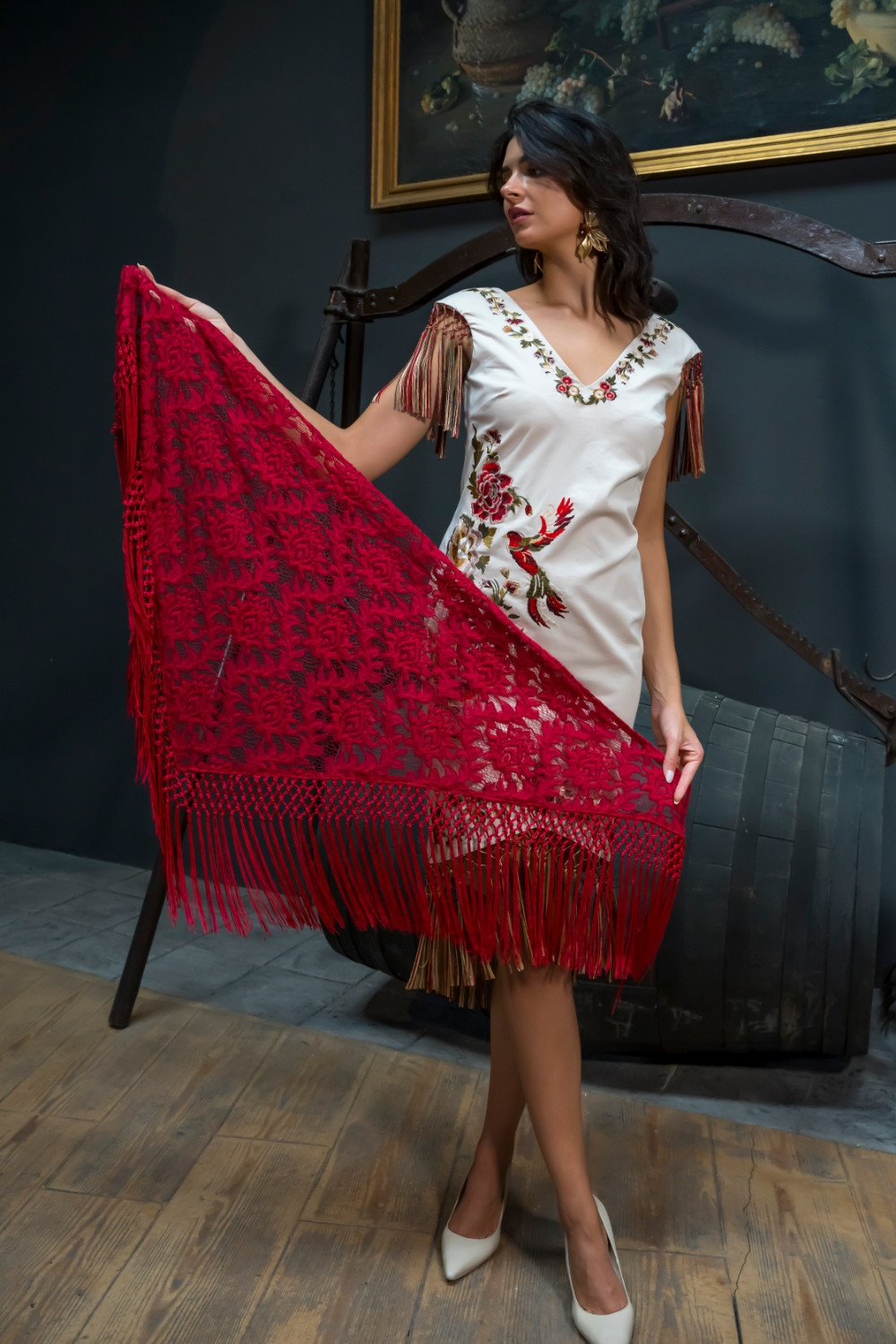 Mantón saeta rojo Káhyra