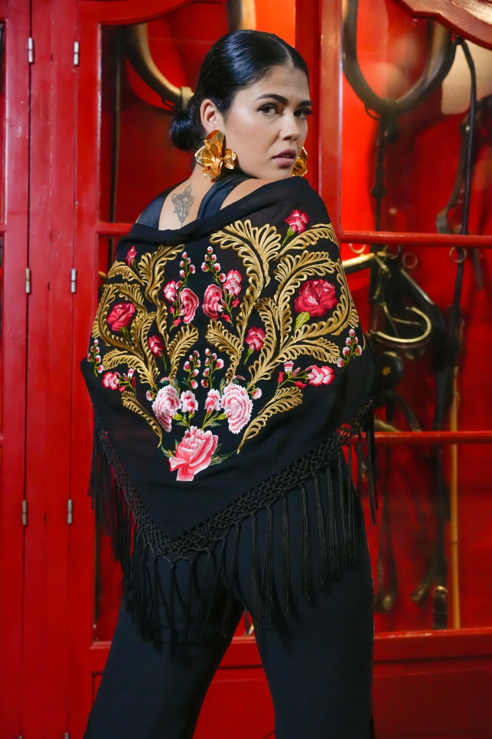 Mantón Pasodoble negro Káhyra