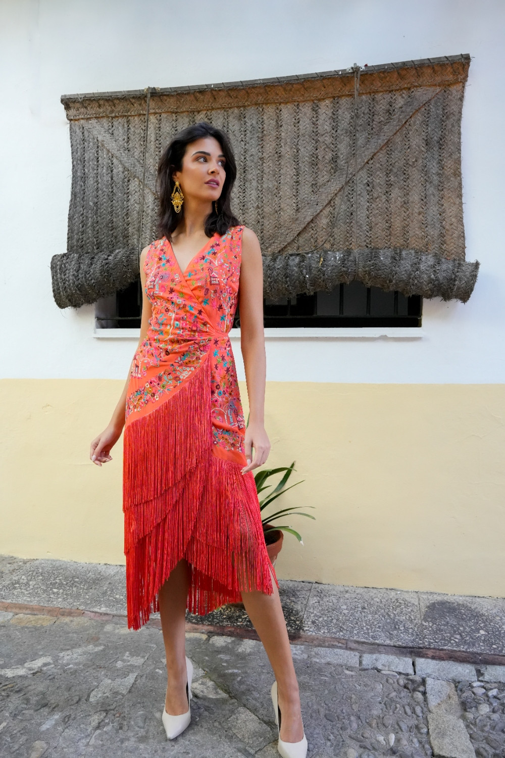 Vestido Loto coral Káhyra