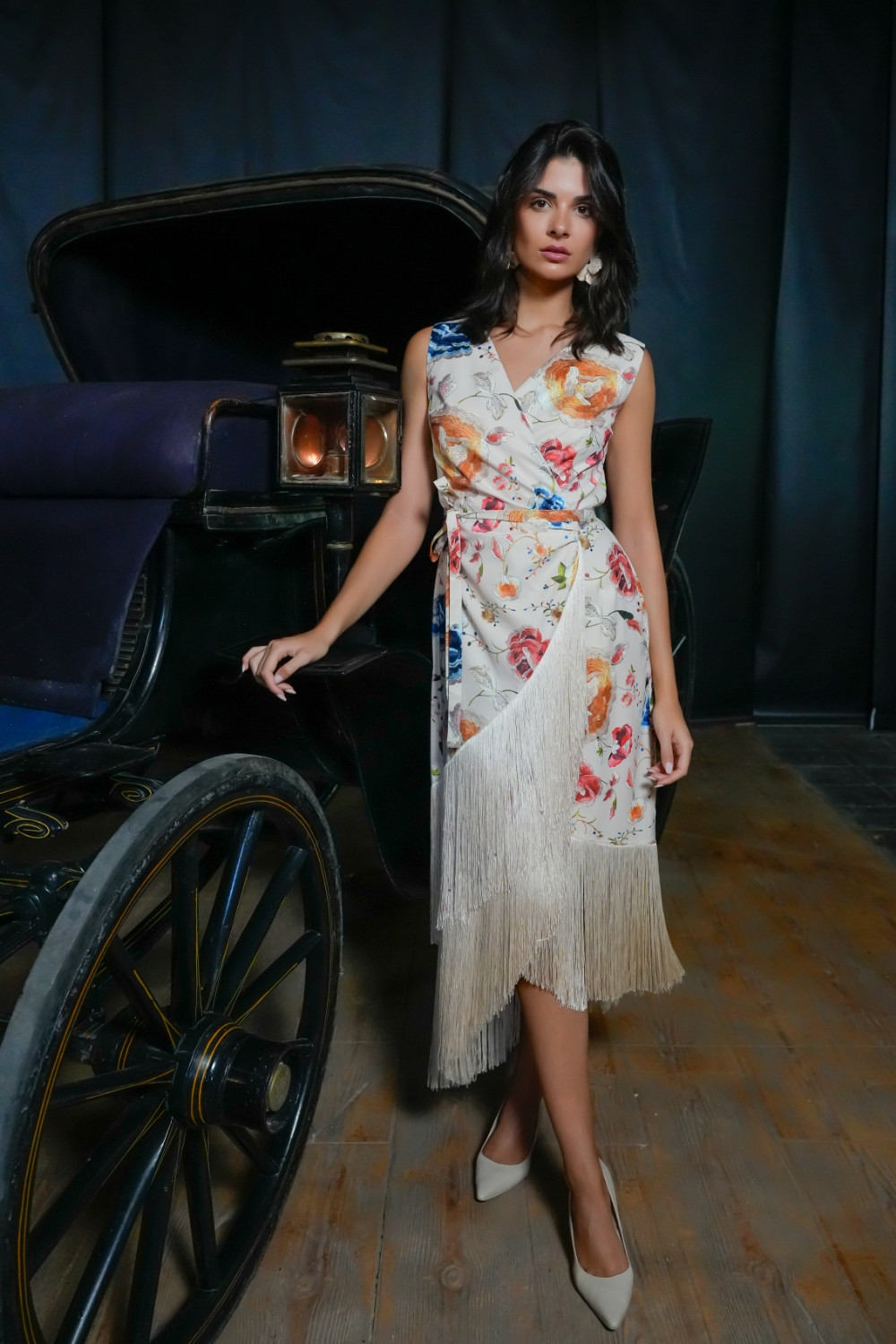 Vestido Mantón crudo Kahyra