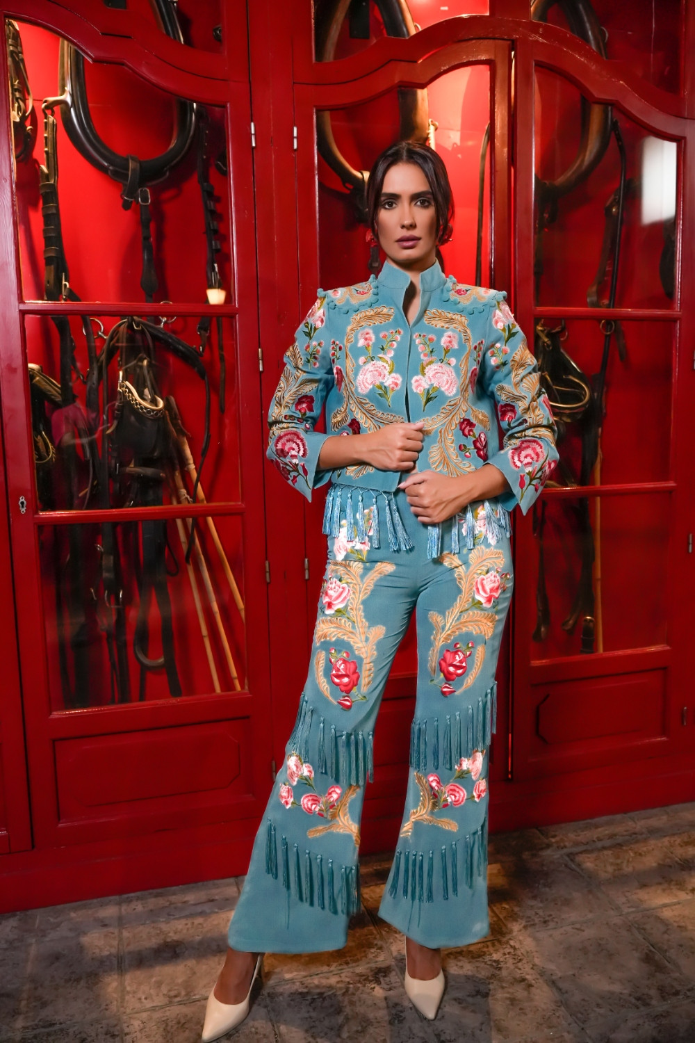 Chaqueta Pasodoble torera aqua Káhyra