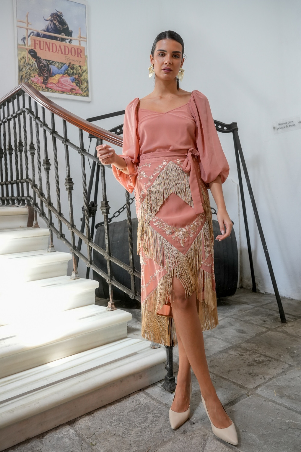 Falda Lumbre salmón kahyra