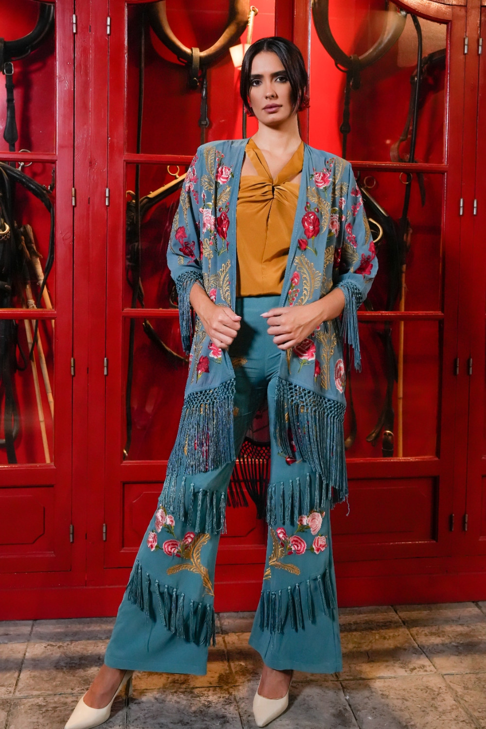 Chaqueta Pasodoble gasa aqua Káhyra