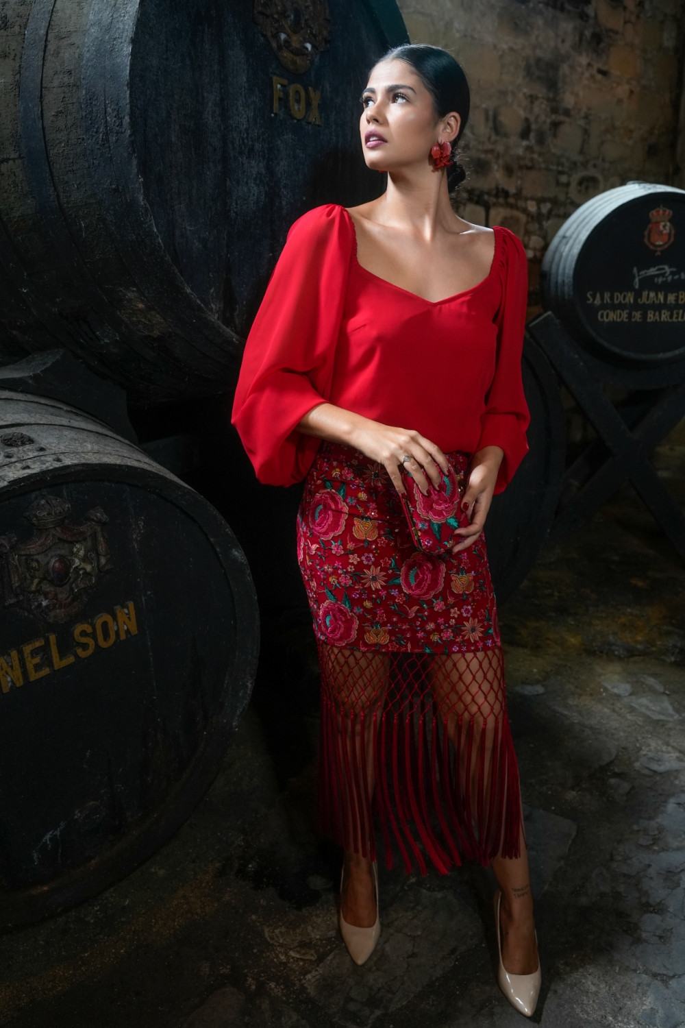 Falda Feria rojo Káhyra