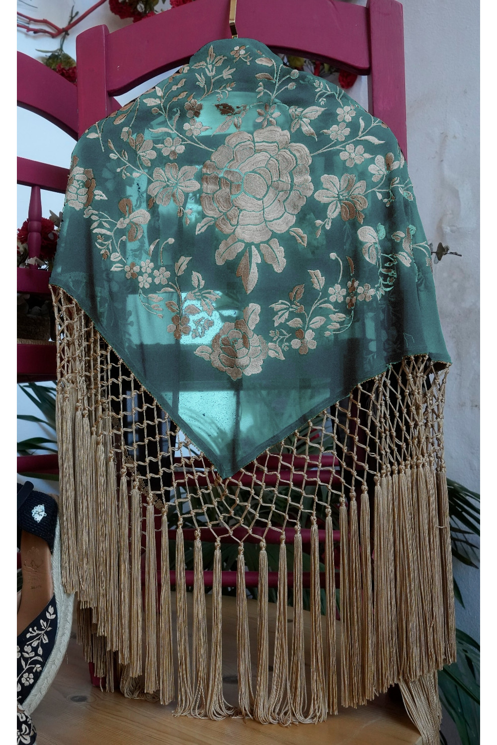 Mantón Jazmín verde Káhyra