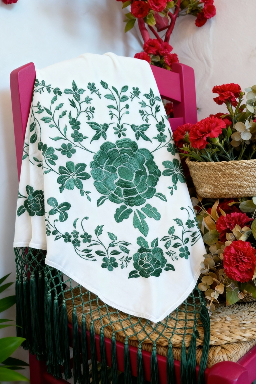 Mantón Jazmín beige Káhyra