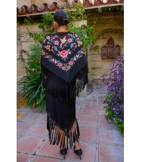 Mantón Dalia negro Káhyra