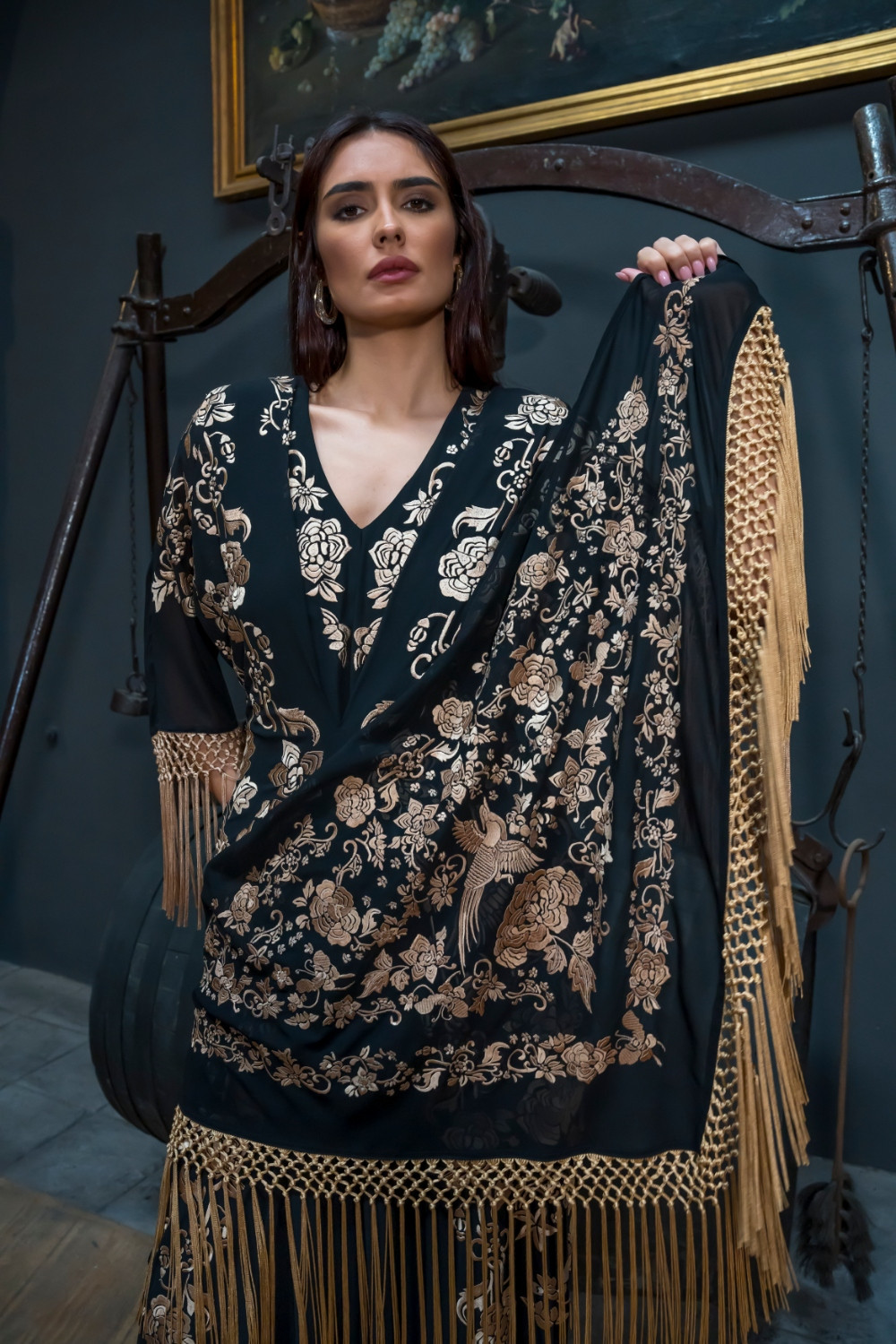 Mantón Manila negro Káhyra