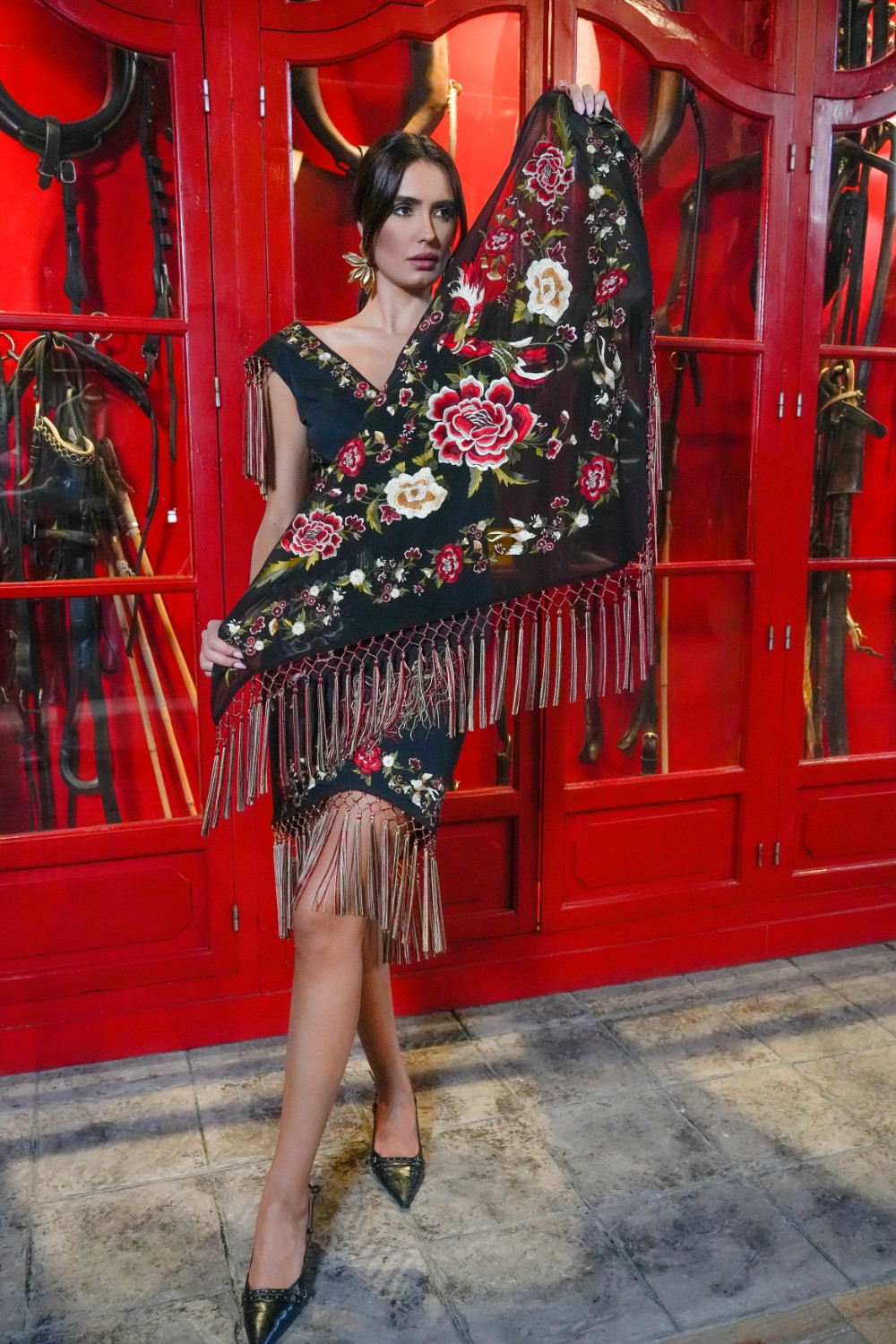 Mantón Flamenco negro Káhyra