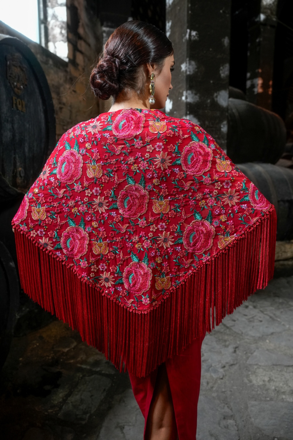 Mantón Feria rojo Káhyra