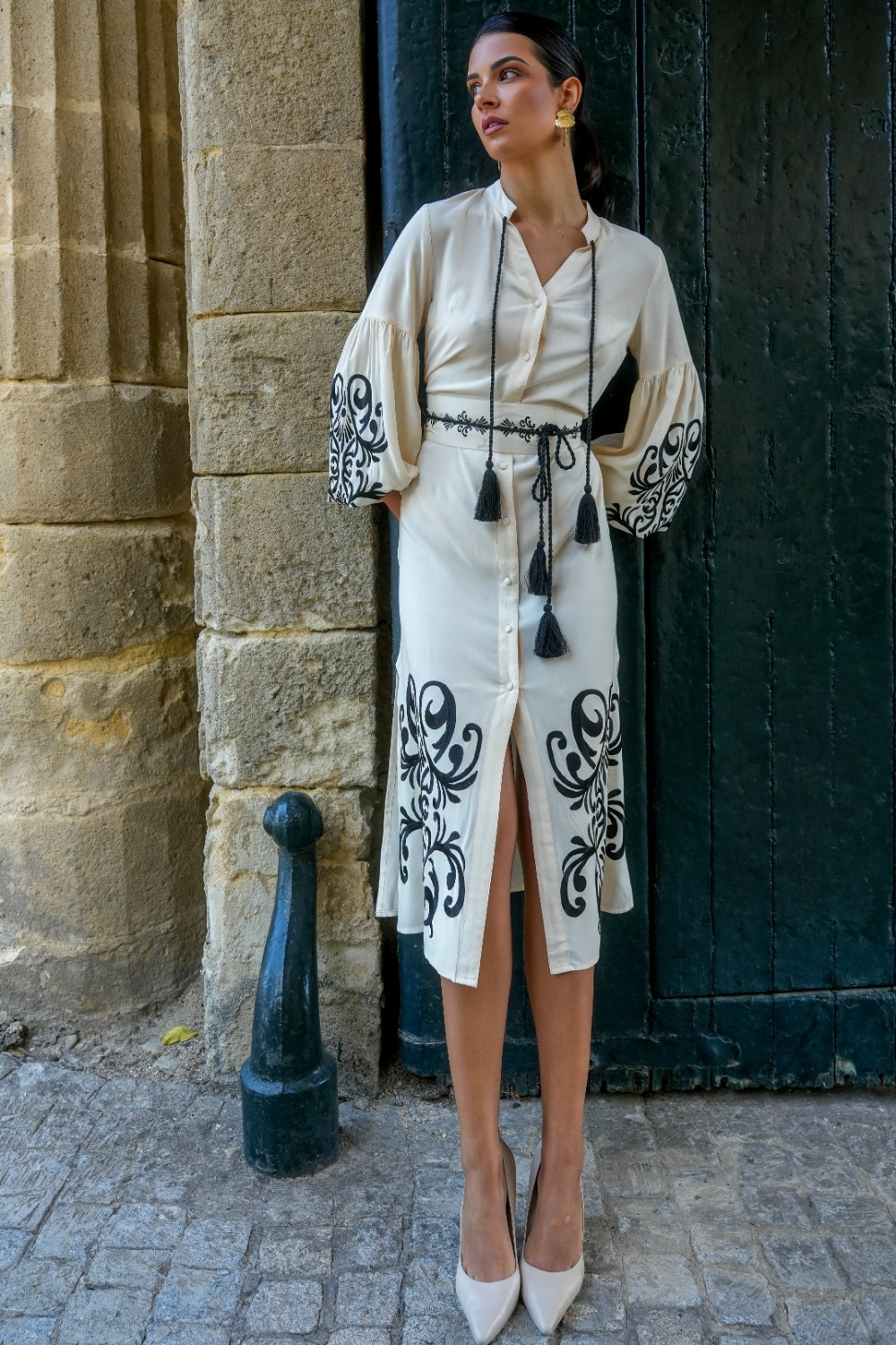 Vestido destino beige kahyra