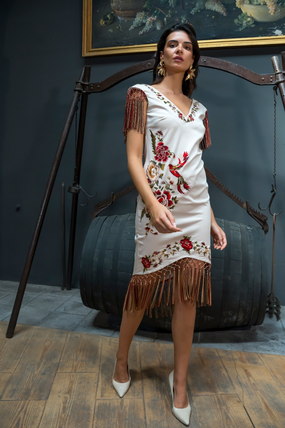 Vestido Flamenco marfil Káhyra