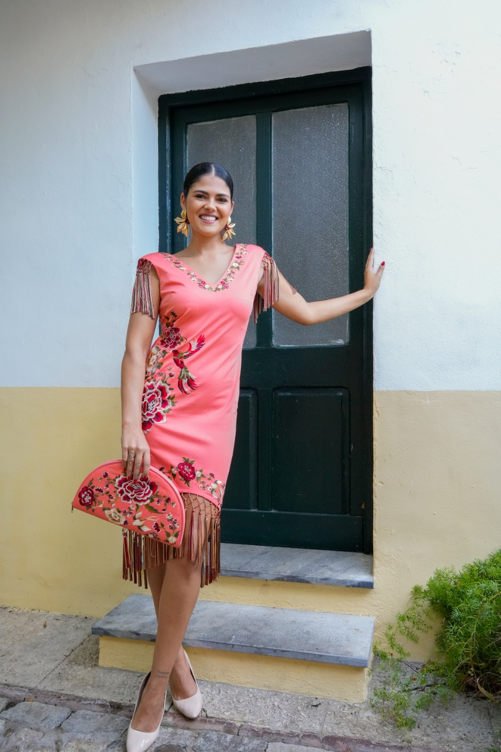 Vestido Flamenco salmón Káhyra