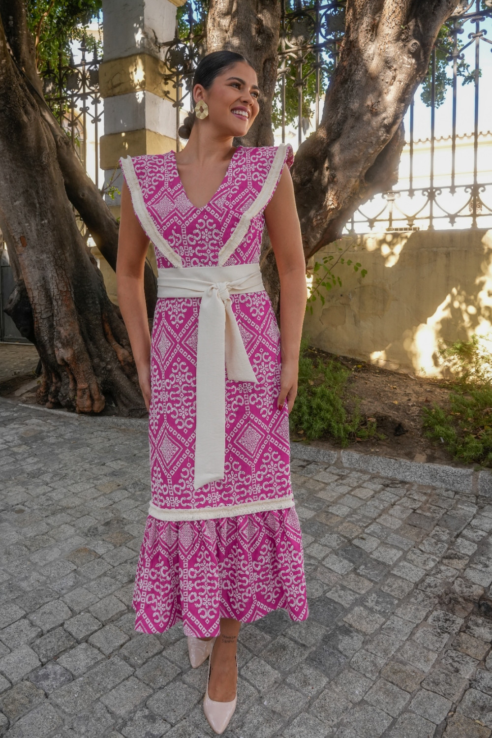 Vestido Lozanía fucsia Káhyra