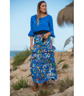 FALDA FERIA JARDÍN AZUL SUNSET AND MOON