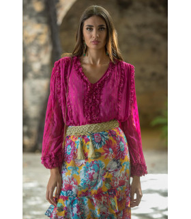 TOP PRIMAVERA FUCSIA SUNSET AND MOON