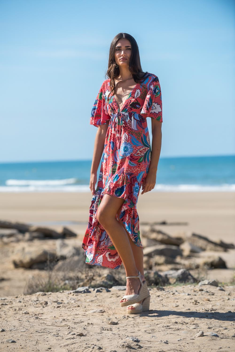 VESTIDO SIRENA CORALES SUNSET AND MOON