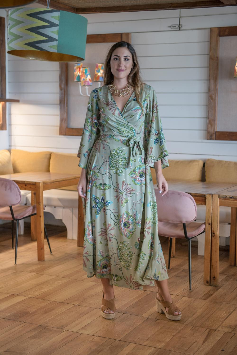 VESTIDO BOSQUE KIMONO SUNSET AND MOON