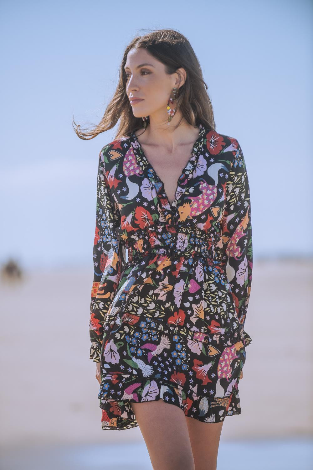 VESTIDO PRINCESS ANIMAL SUNSET AND MOON