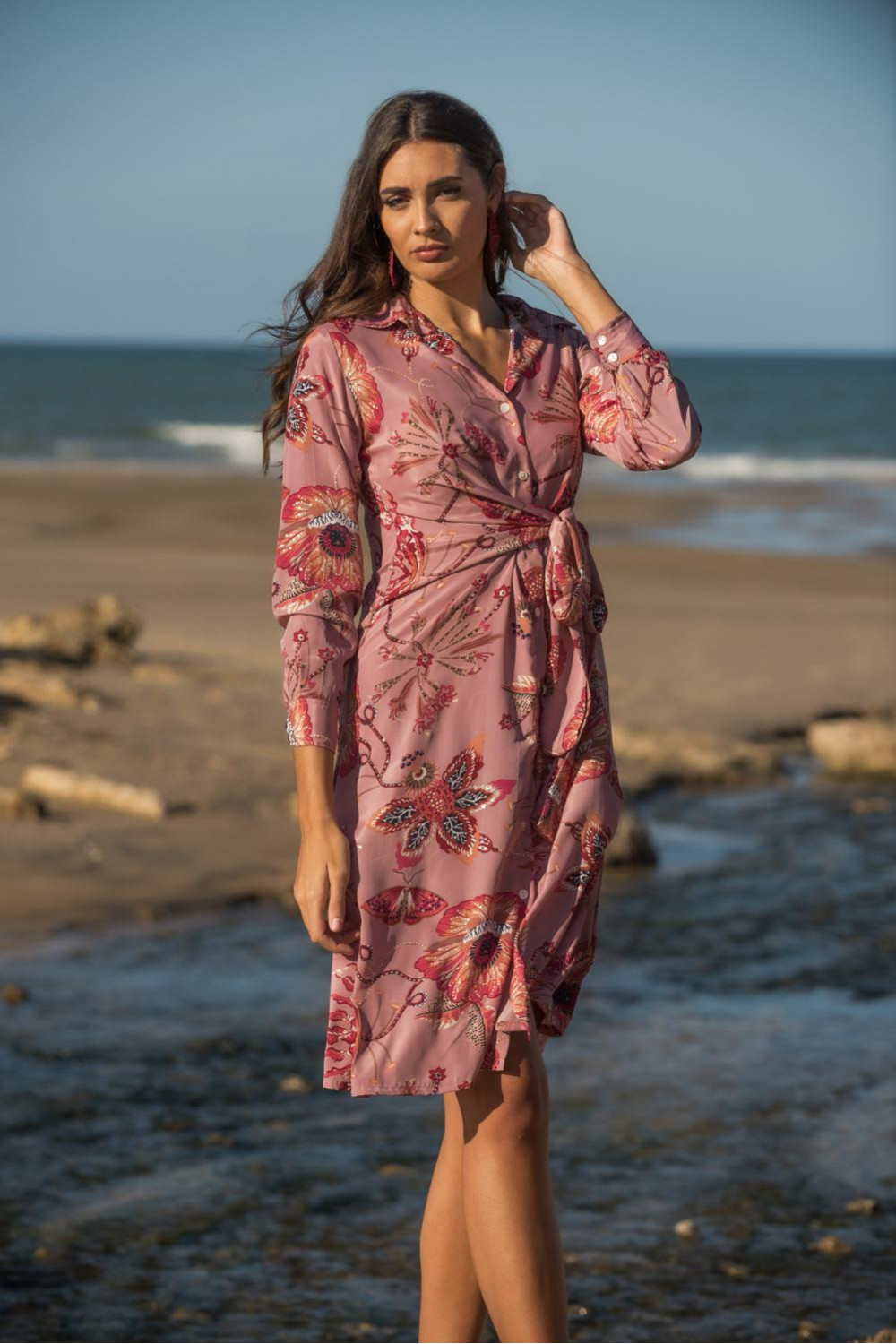 VESTIDO CAMISERO FLAMENCO SUNSET & MOON