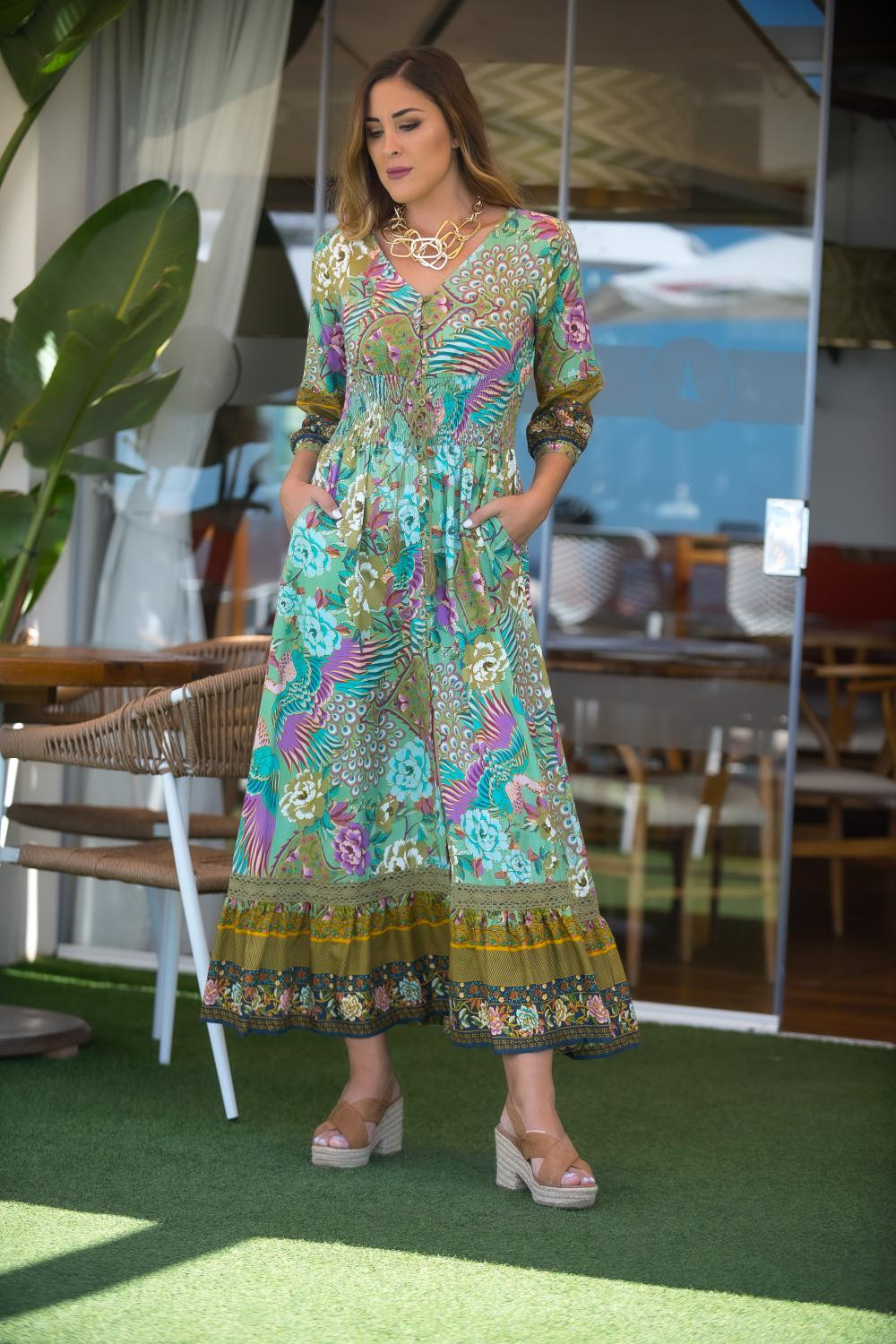 VESTIDO DAMA JARDÍN JAPO SUNSET AND MOON