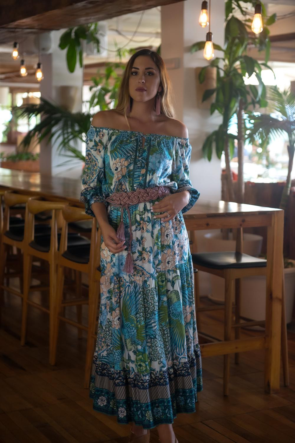 VESTIDO COSTA JAPO AZUL SUNSET AND MOON