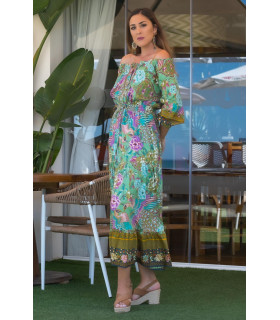 VESTIDO COSTA JAPO VERD SUNSET AND MOON