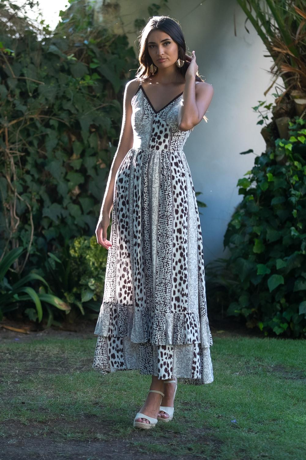 VESTIDO SAFARI VOLANTE SUNSET AND MOON