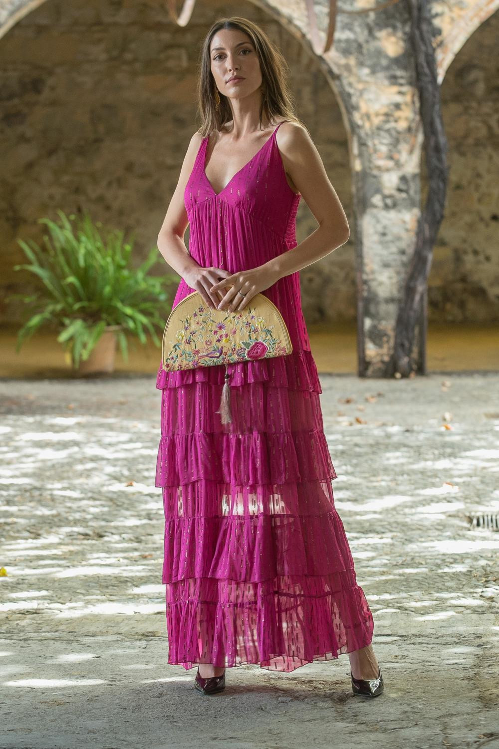 VESTIDO PRIMAVERA FUCSIA SUNSET AND MOON