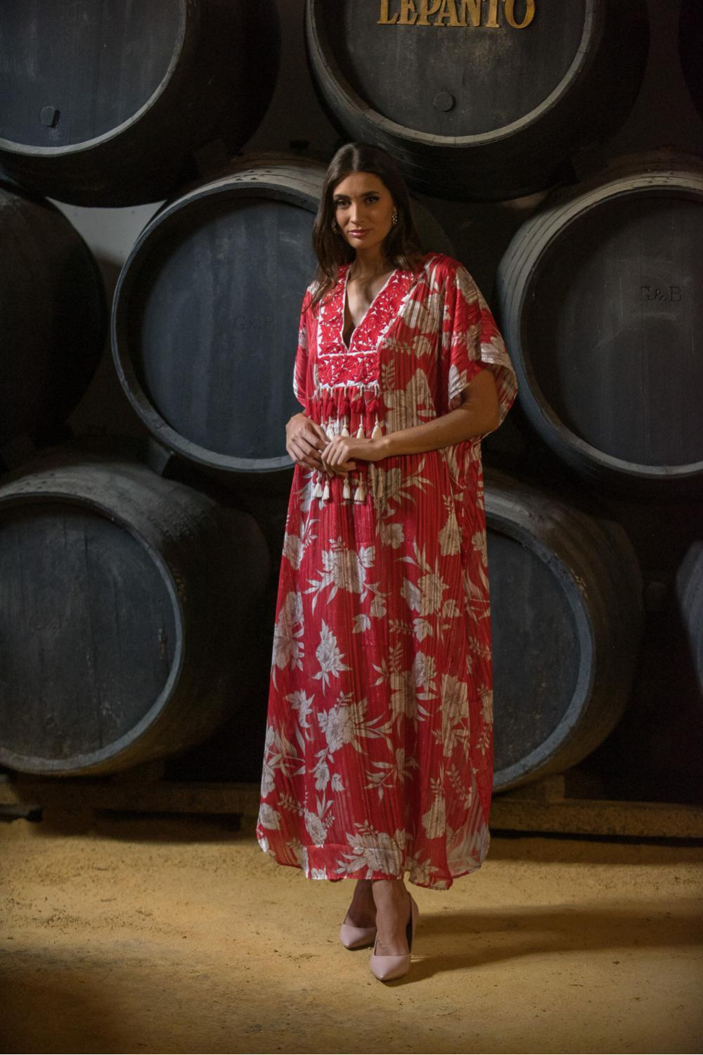 VESTIDO TUNICA RAMO ROJO SUNSET AND MOON