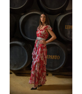 VESTIDO OLA RAMO ROJO SUNSET AND MOON